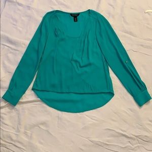 GREEN flowy- white house black market shirt.